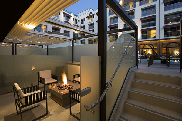 fire pit at Loews Santa Monica Beach Hotel
