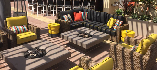 Solus halo fire pits on rooftop deck in San Diego