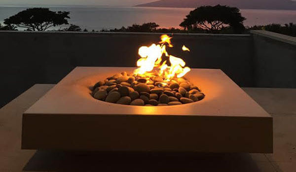 Solus Halo fire pit at Maui vacation home