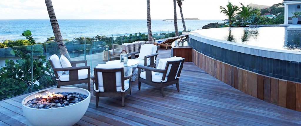 solus fire pit at hotel le toiny